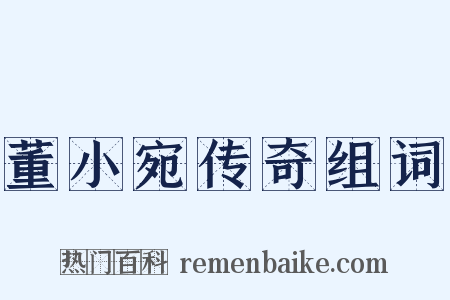 董小宛传奇组词是什么意思的图片